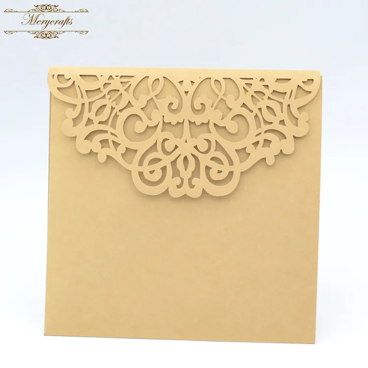 New Arrival Pocket Design Tri Folded Laser Cut Wedding Invitations card For Decorations | Дом и сад