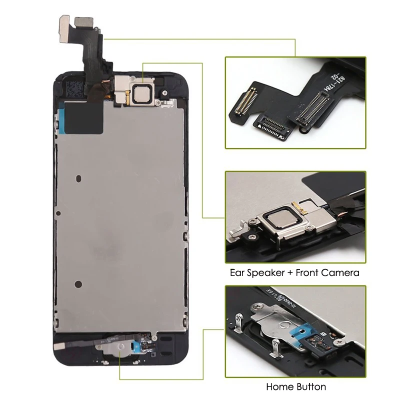 ЖК дисплей для iPhone 5s SE / 5C сенсорный экран дигитайзер + кнопка домой фронтальная