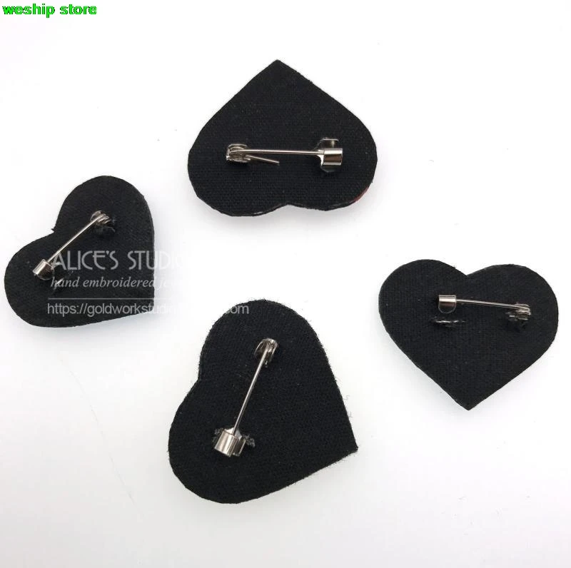 

DIY New High quality 3D Hand embroidered badges love heart Armband applique for Coat Trousers Bag Brooch 3.2x3cm