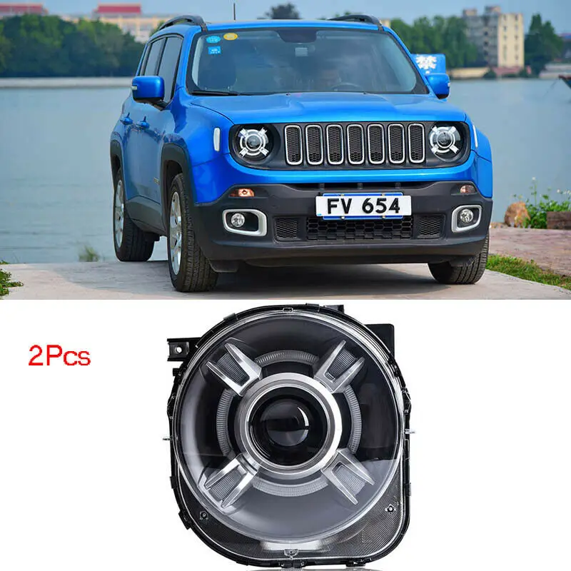 Dynamic Turn Signal LED Headlight DRLs Bi Xenon Projector Lens Fit For Jeep Renegade 2015-2019 | Автомобили и мотоциклы