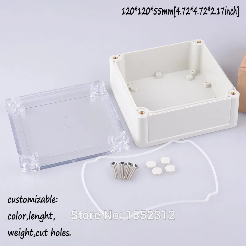 10 шт./лот 120*120*55 мм IP68 пластиковый водонепроницаемый корпус DIY project box для