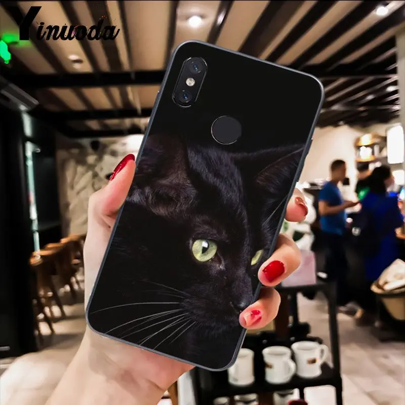 Yinuoda Симпатичный черный глаз кошки DIY Роскошный чехол для телефона Xiaomi Redm4X 6A 5A 7A