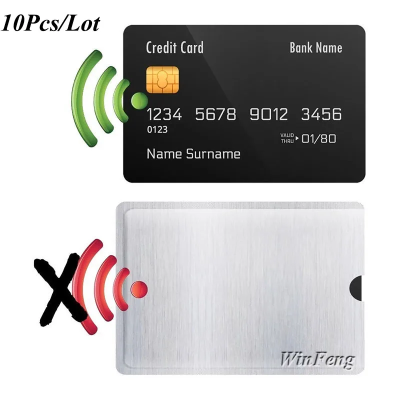 10 шт. алюминиевая фольга RFID блокирующая втулка кредитная карта NFC Карта IC
