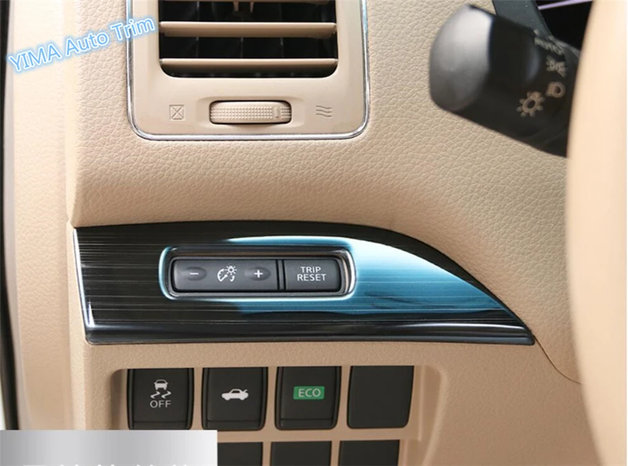 Lapetus Dashboard Left + Right Instrument Decoration Strip Cover Trim 2 Pcs For Nissan Teana / Altima 2014 - 2018 Black Brushed |