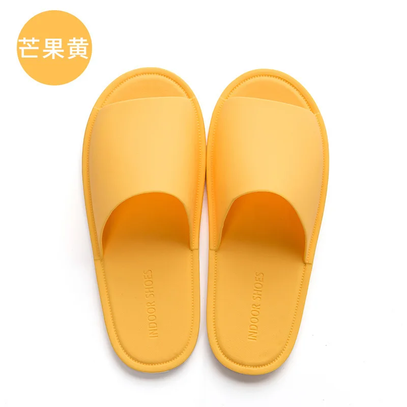 yellow Summer Home Slippers Women Indoor Flat Shoes Solid Color Non-slip Lovers Bathroom Slipper Unisex Floor Slides SH021509 - Цвет: yellow