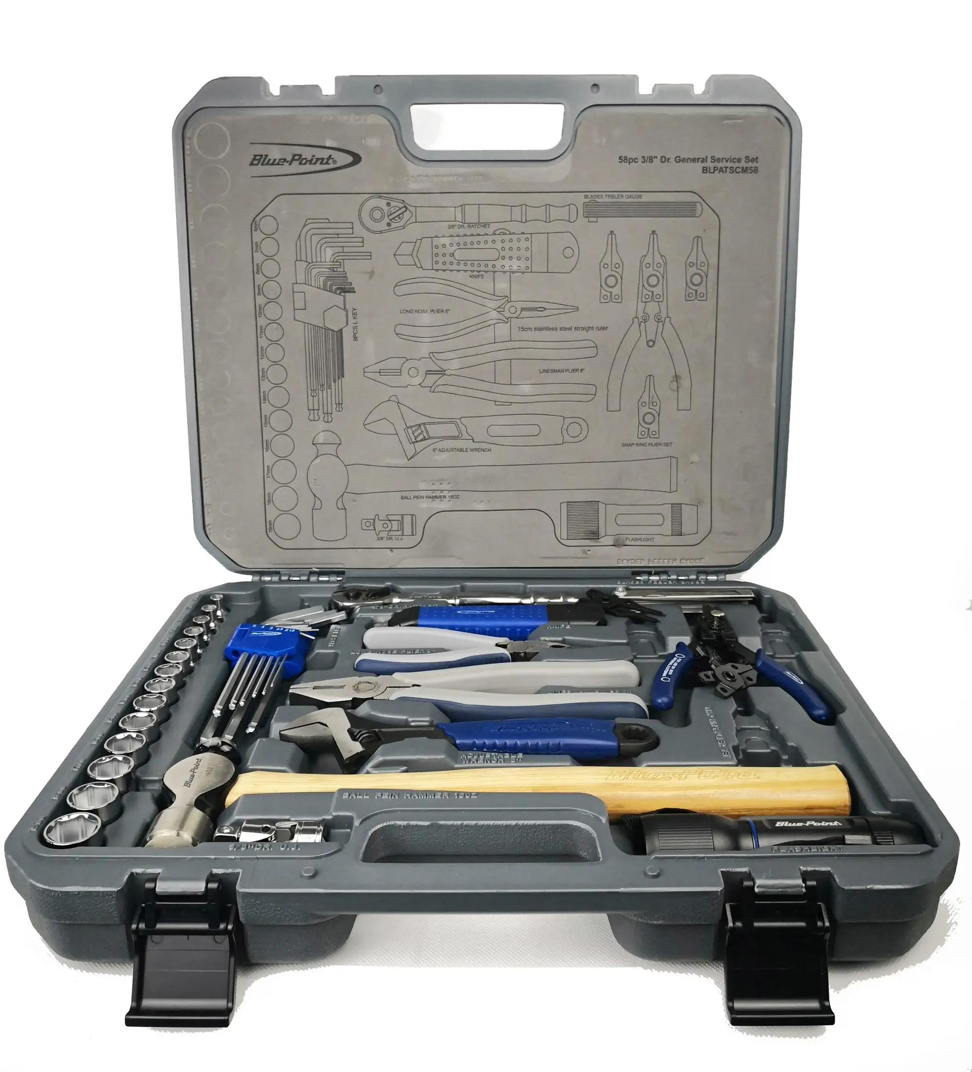 Blue-point/Snap on 58pcs 3/" Drive Mechanics набор инструментов(BLPATSCM58