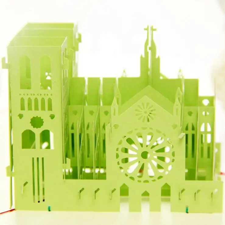 Творческий ручной работы 3D Нотр Дам де Пари бумага вырезать память о поездке