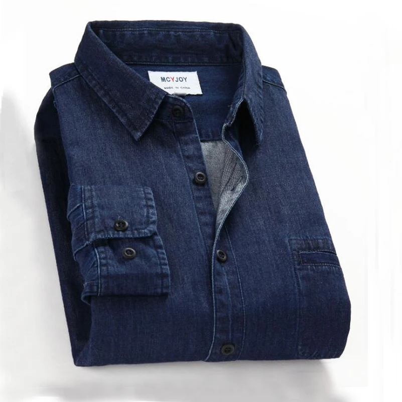 Стильная джинсовая рубашка в европейском стиле ковбойский с длинным рукавом