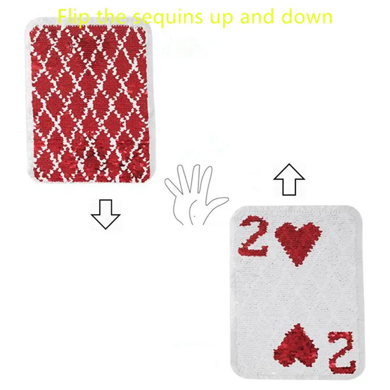 Change color up and down flip sided patch sequins 18cm poker diy flower patches for clothing deal with it free shipping | Дом и сад