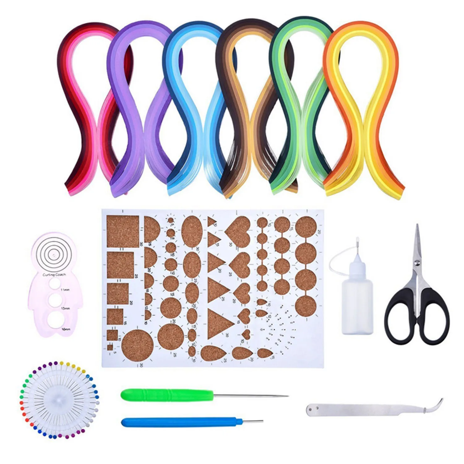 Complete Quilling Paper Material 600 Strips w/8 Kinds Necessary Kit for Beginners DIY Scrapbooking Drawings Craft Tools | Дом и сад