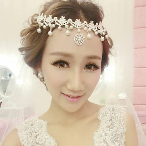 Кружевная повязка на голову Bluelans с искусственным жемчугом и цветами|floral