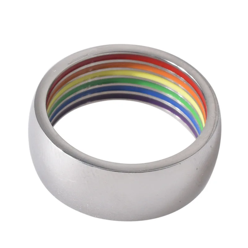2019 модные радужные разноцветные кольца из нержавеющей стали ЛГБТ для влюбленных