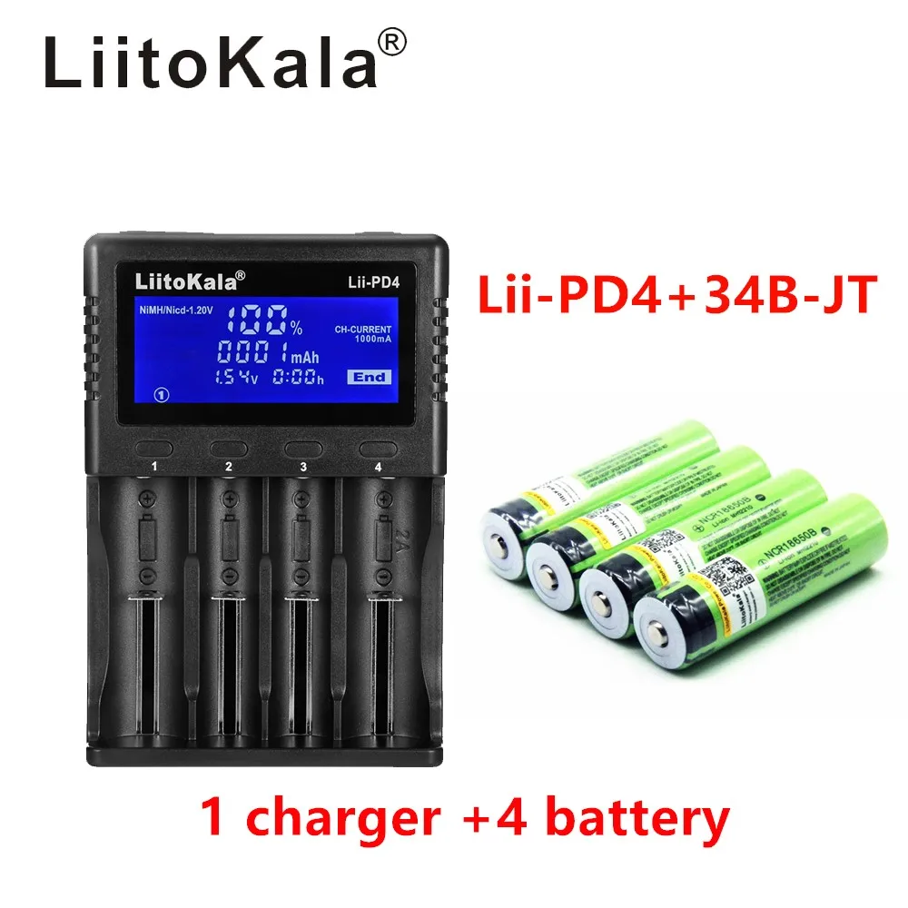 1 шт. liitokala швартовка-pd4 ЖК-дисплей 3 7 в 18650 21700 батарея + inr18650 4 3400 мАч литий-ионные