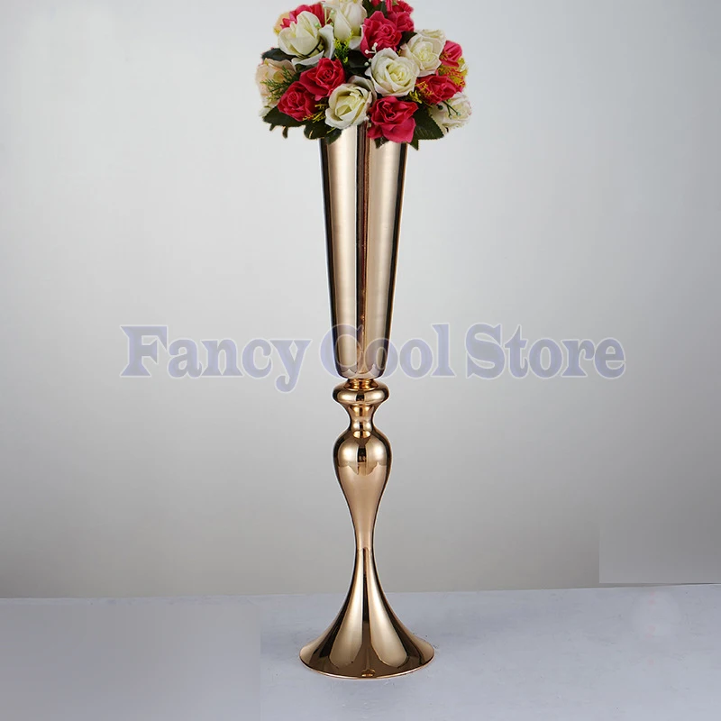 

Wedding flower stand Gold flower vase Table Centerpiece 74cm Tall 10pcs/lot