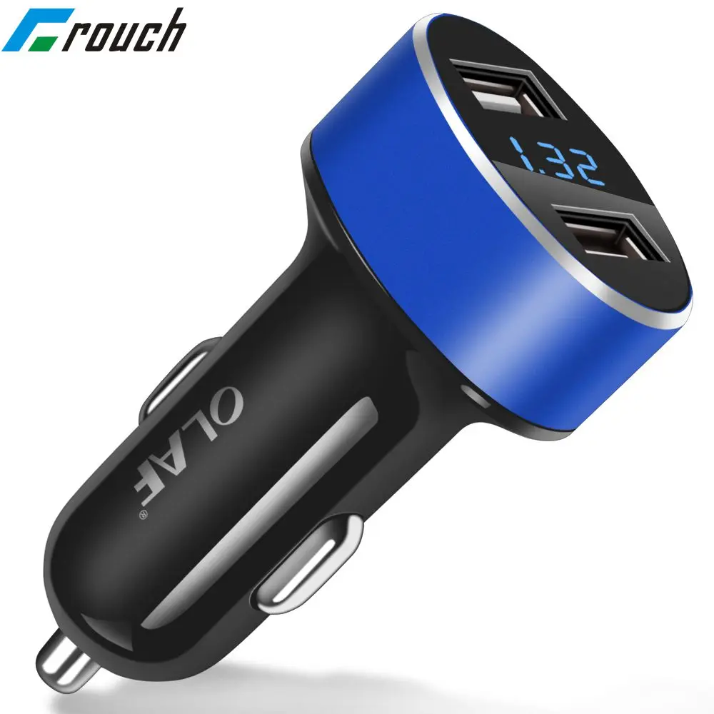 5V 2.1A USB Автомобильное зарядное устройство со светодиодным экраном Smart Auto для