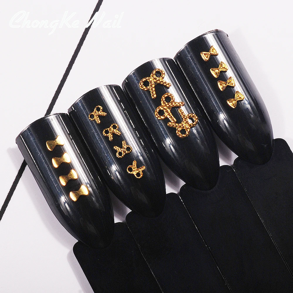 

500 pieces Bow Knot Nail Decals Metal Stud Tiny Rivets Strass Nail Art Charms Decorations Woman Nails 3D Manicure Accessories