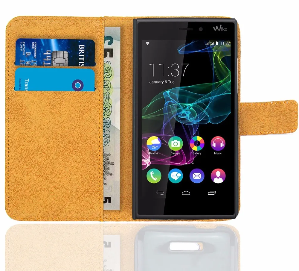 Кожаный чехол для Wiko Ridge Wallet сумка открывающийся, кожаная, преобразующийся в подставку держатель для карт Coque/чехол для Wiko Ridge 4G