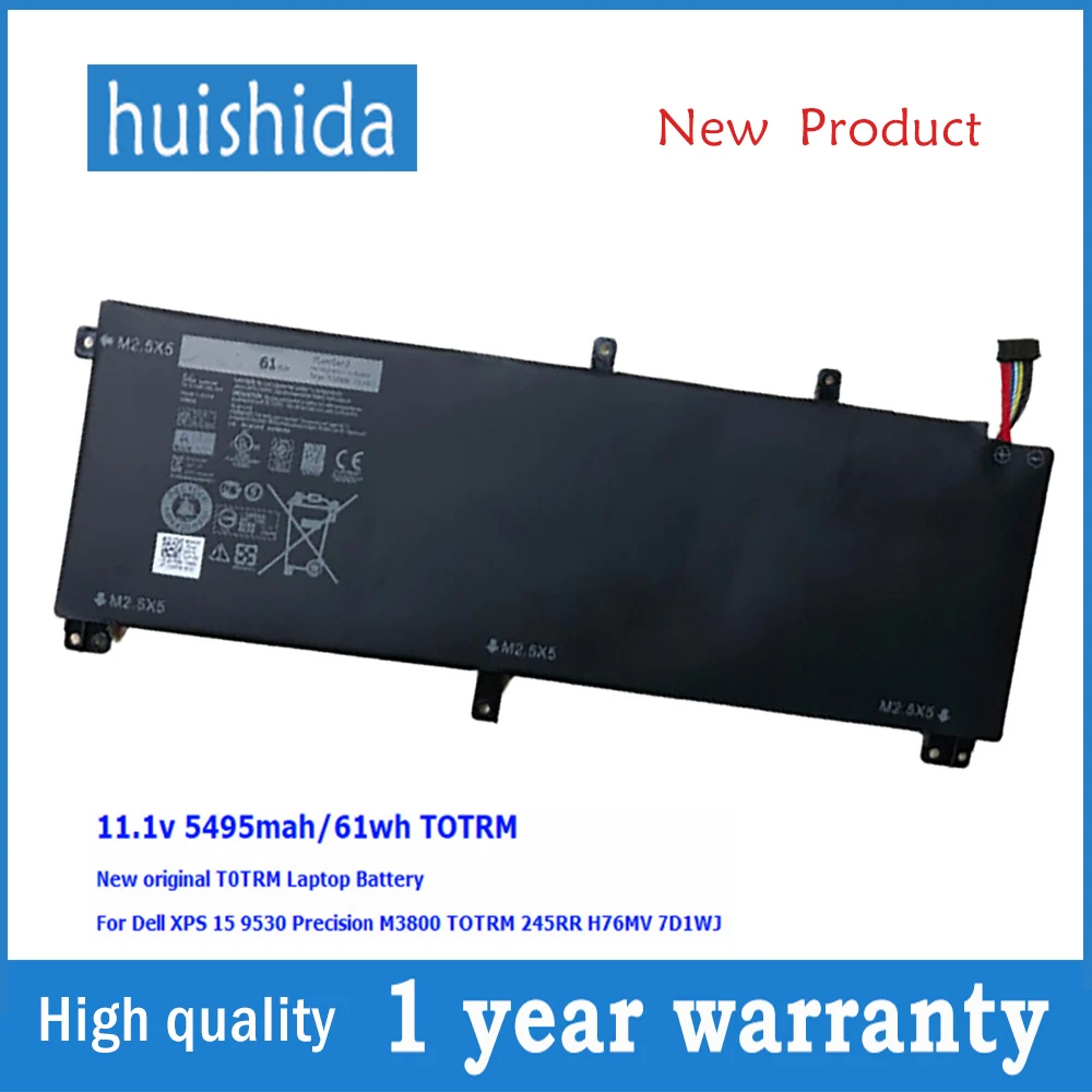 Новый оригинальный аккумулятор TOTRM 11 1 В 61wh для ноутбука Dell XPS 15 9530 M3800 H76MV 7D1WJ 245RR 5495