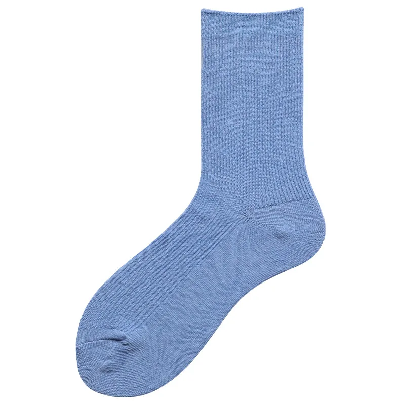sky blue CHAOZHU/Новинка года; 21 цвет; сезон весна-осень; универсальные модные короткие свободные носки разных цветов; японские базовые хлопковые носки - Цвет: sky blue