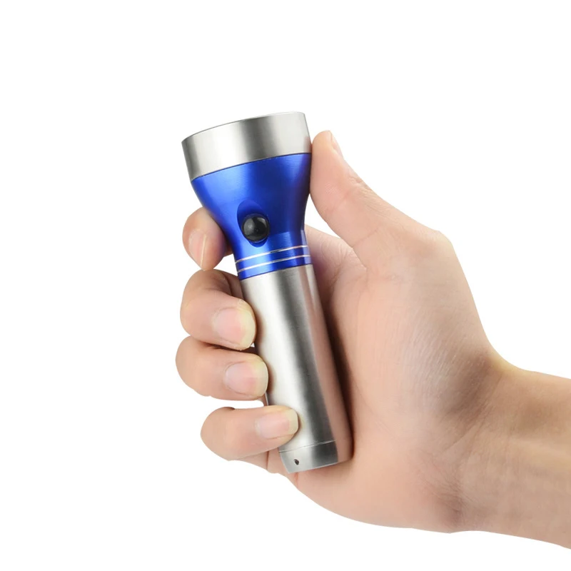 LED Flashlight torch stainless steel small hand electro-luminance COB flashlight double light source home emergency lighting | Освещение