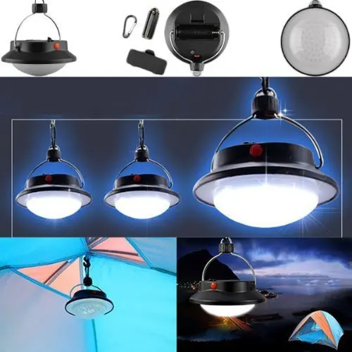 60 LED Outdoor Indoor Camping Light 18650 Remote Portable Lampshade Circle Tent Lantern White Campsite Hanging Lamp | Лампы и