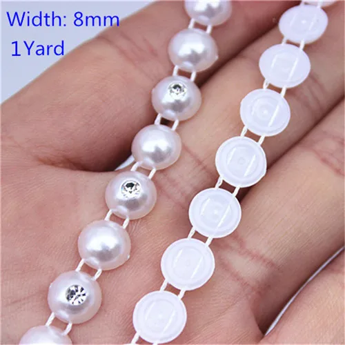 8mm 1Yard Cong Shao, 1 ярд/сумка, многоразмерные стразы, цепочка с жемчугом, цепочка с кристаллами, пришивная отделка, сделай сам, свадебное платье, украшение для дома, вечерние, WCAA1 - Цвет: 8mm 1Yard