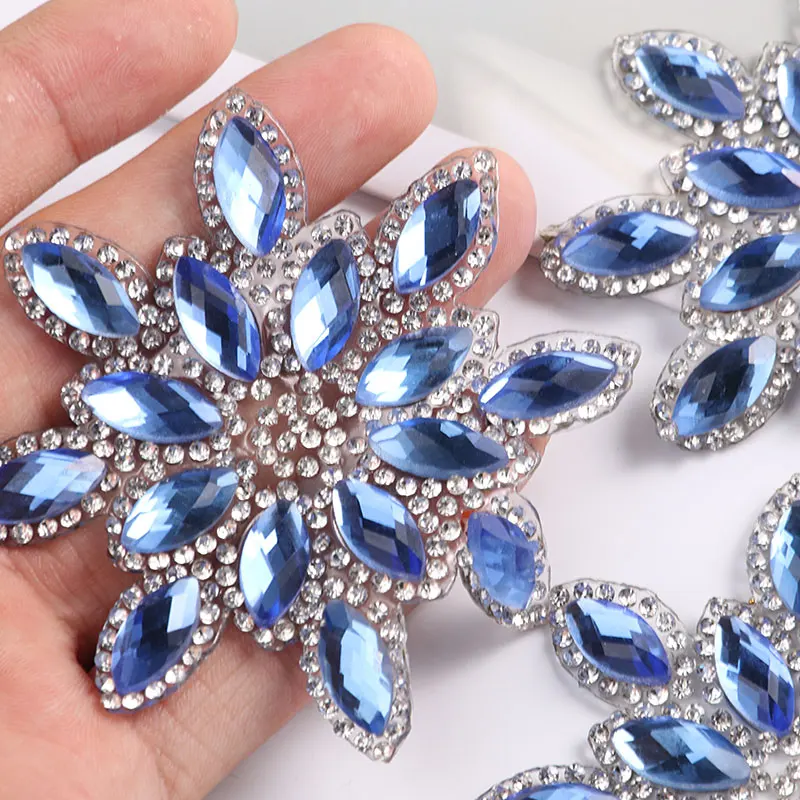 1 шт./лот нашивки с хрустальными цветами аппликация стразы горячей фиксации для