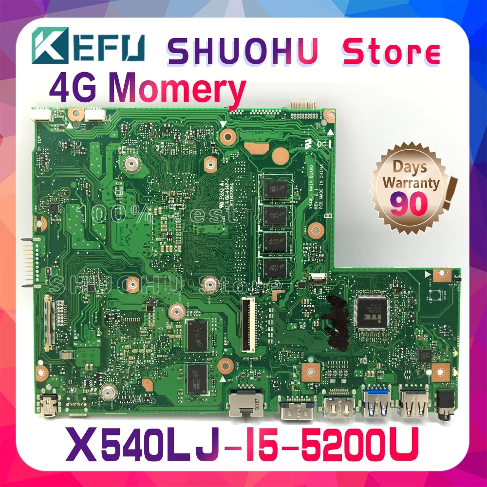 KEFU X540L для ASUS X540LJ F540L cpu I5-5200U 4 Гб памяти rev2.1 материнская плата для ноутбука протестирована оригинальная материнская плата