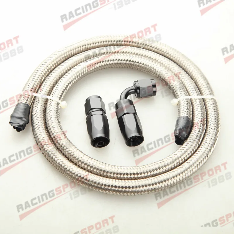 

Stainless Steel Braided AN-8 8AN Fuel Gas Line Hose 1M + Swivel Hose End Fitting