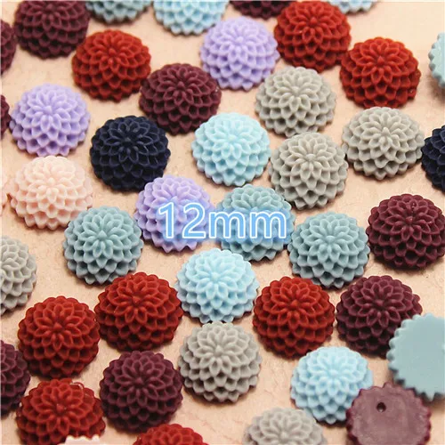 mix color 50pcs Винтажный разноцветный Цветочный Кабошон из смолы с плоской задней поверхностью для украшения своими руками/украшения для телефона без отверстий 50 шт 13 мм - Цвет: mix color 50pcs