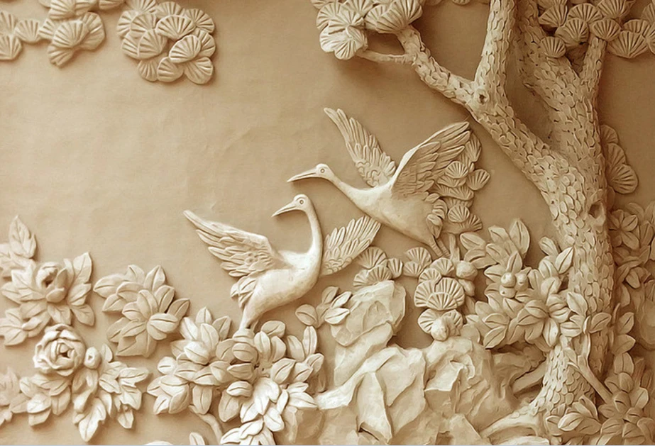 3d фотообои на заказ с эффектом Большие европейские золотые стереоскопические