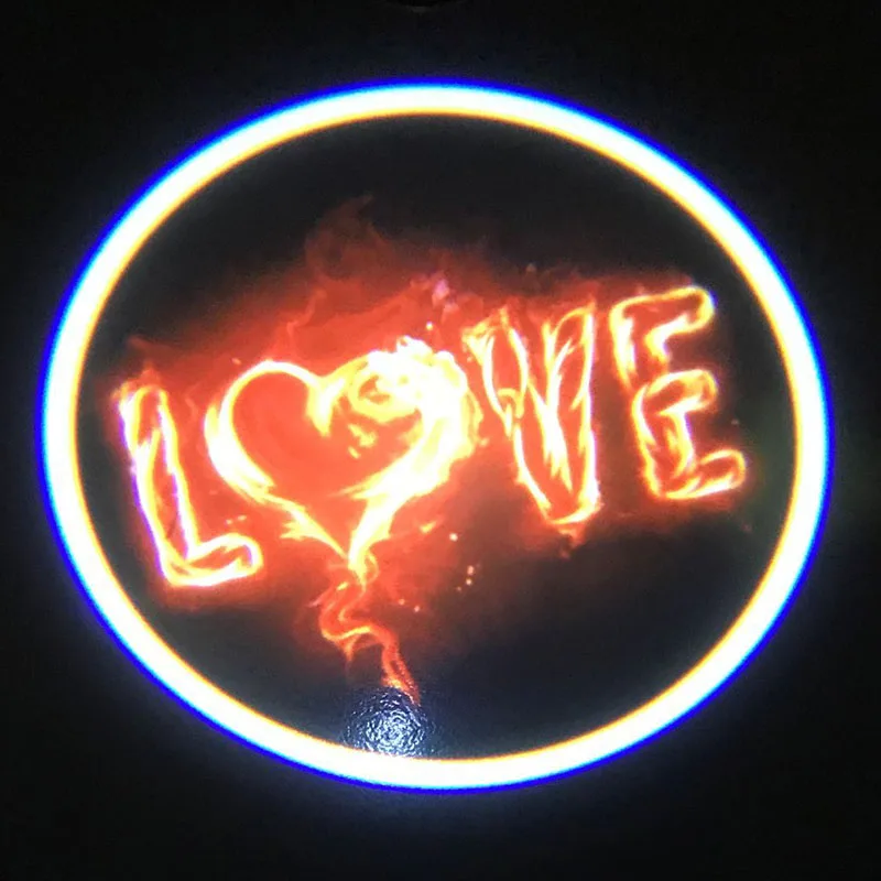 LOVE 1 шт., беспроводной Автомобильный Дверной светильник, проектор, логотип, призрак, тень, лампа для Renault, peugeot, Jeep, Subaru, hyundai, Nissan, автомобильный светильник - Испускаемый цвет: LOVE