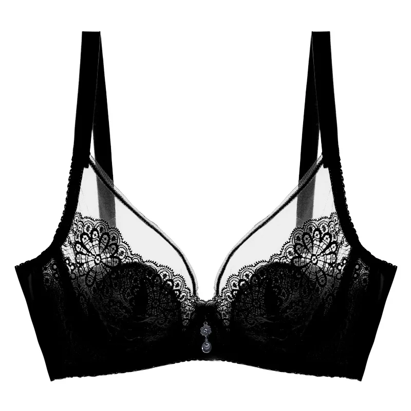 black8857 Meizimei тонкие бюстгальтеры для женщин, сексуальное женское белье, кружевной бюстгальтер большого размера пуш-ап Пуш-Ап Топ bh чашечка ABC, 34, 36, 38, 40, 42, 75 80 85 90 95 - Цвет: black8857