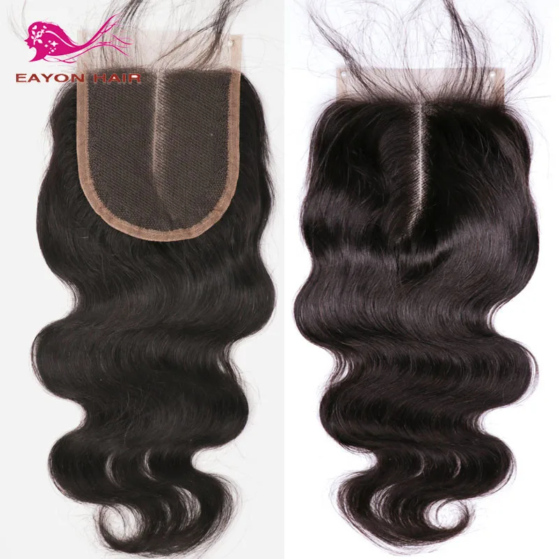 Mongolian Body Wave Lace Closures 4x4 Top Closure Piece Free Middle Three Part Frontal With Baby Hair |