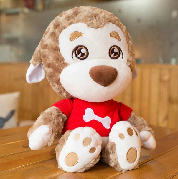 

Candice guo plush toy stuffed doll cartoon animal cute red bone T-shirt teddy dog puppy baby birthday christmas present gift 1pc