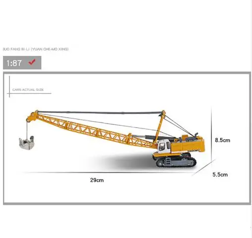 

Alloy Diecast 1:87 Crawler Tower Cable Excavator Diecast Model Engineering Vehicle Tower Crane Collection Gift for Kids Toys