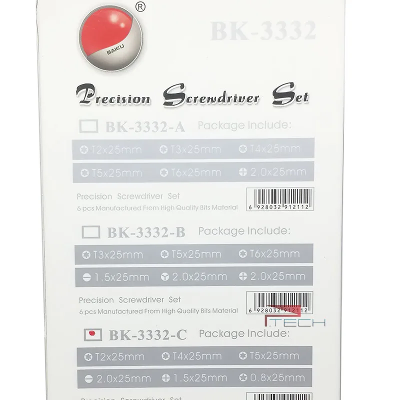 Профессиональная Прецизионная отвертка BAKU 10 компл./лот BK3332 для ремонта iPhone Samsung