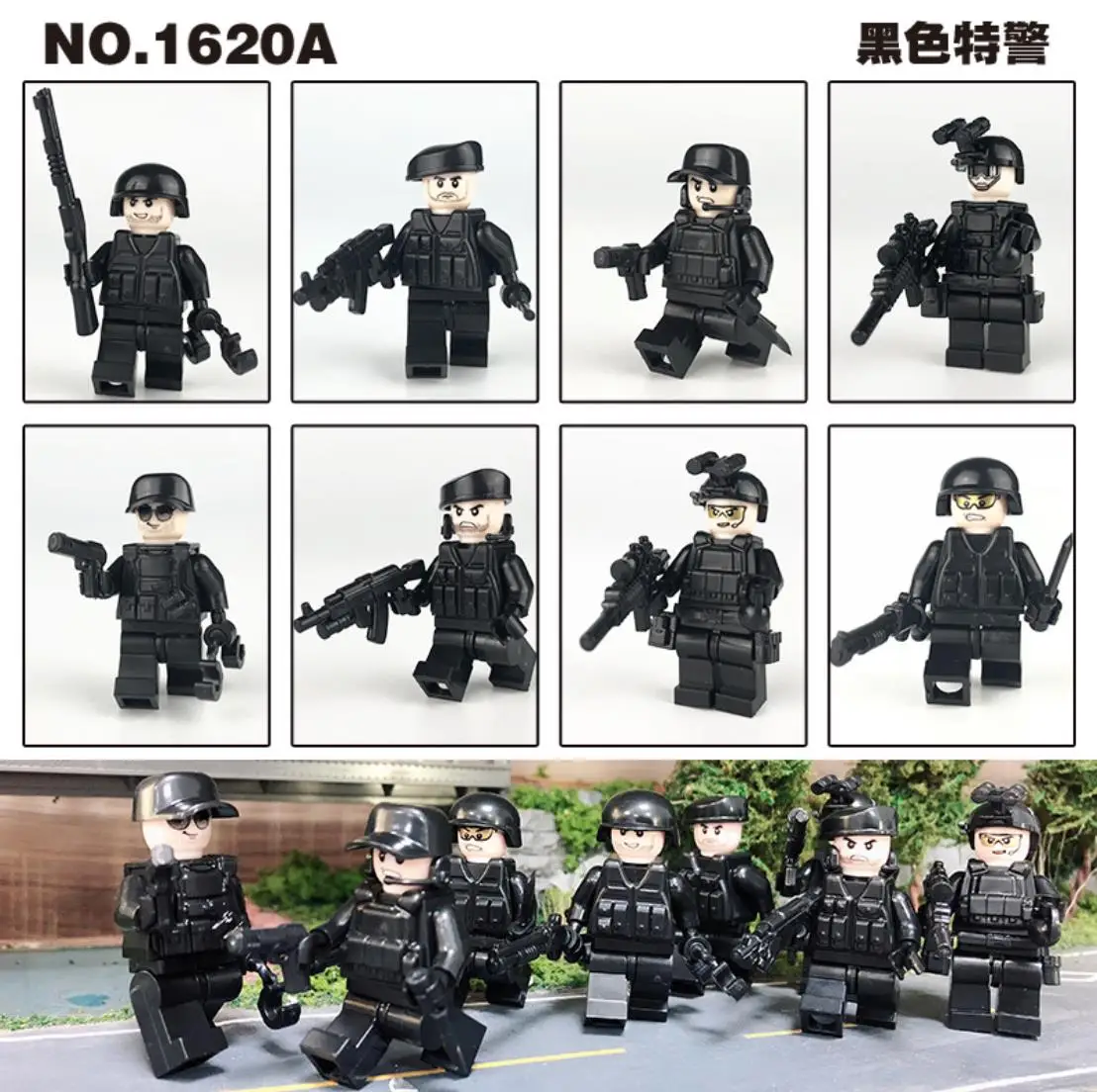 12pcs/lot Legoingly City Police Military SWAT Teams Figure Set With Weapon Building Blocks Brick Toys for Children | Игрушки и хобби