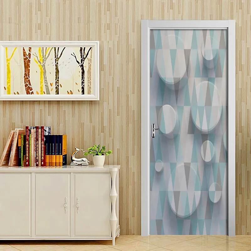3D скандинавский геометрический узор дверная наклейка Гостиная Спальня дверь