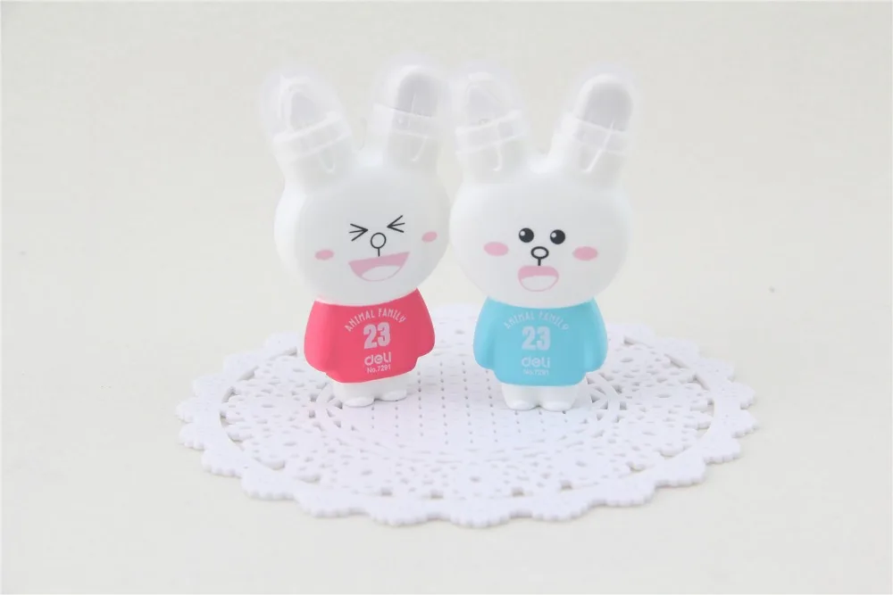 Kawaii канцелярский корректор лента мультфильм кролик коррекция лента фиксируется с двойным ластиком офисные школьные принадлежности коррекция жидкости