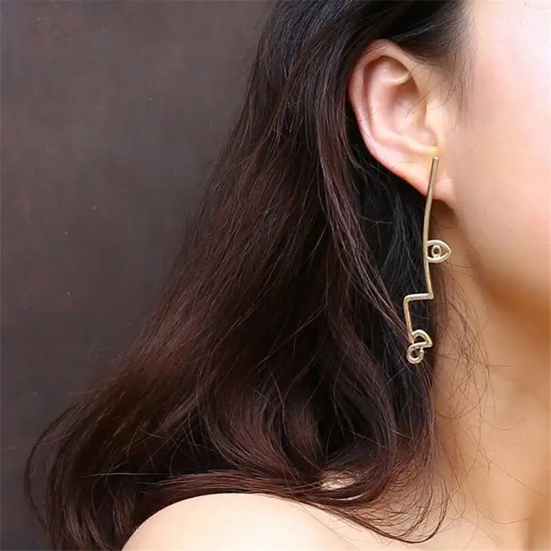 

Personality Big Circles Crystal Drop Earrings For Women Gold Silver Color Jewelry Trendy Round Star Earrings Exaggerated Gift