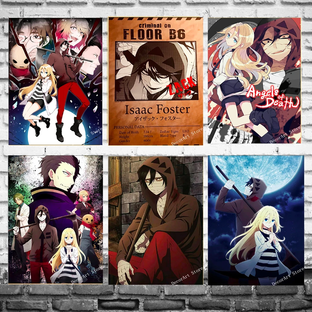 Satsuriku no Tenshi Angel Of Death Картина на холсте винтажная Настенная картина настенные