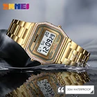 Женские цифровые часы SKMEI, водонепроницаемые наручные часы с дисплеем, чехол из сплава, 2019