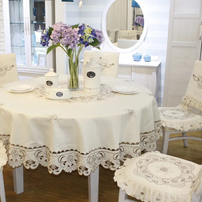 Европейский стиль Современные вышитые цветы настольные покрытия стул подушка