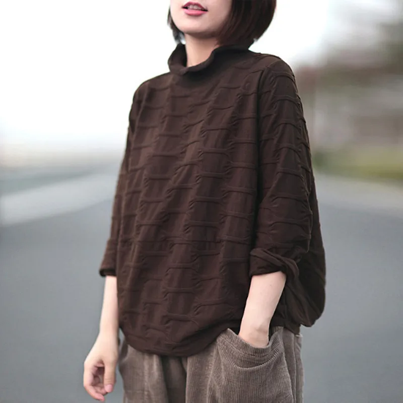 Новинка 2019 осенне-зимние однотонные Свободные повседневные топы с длинным