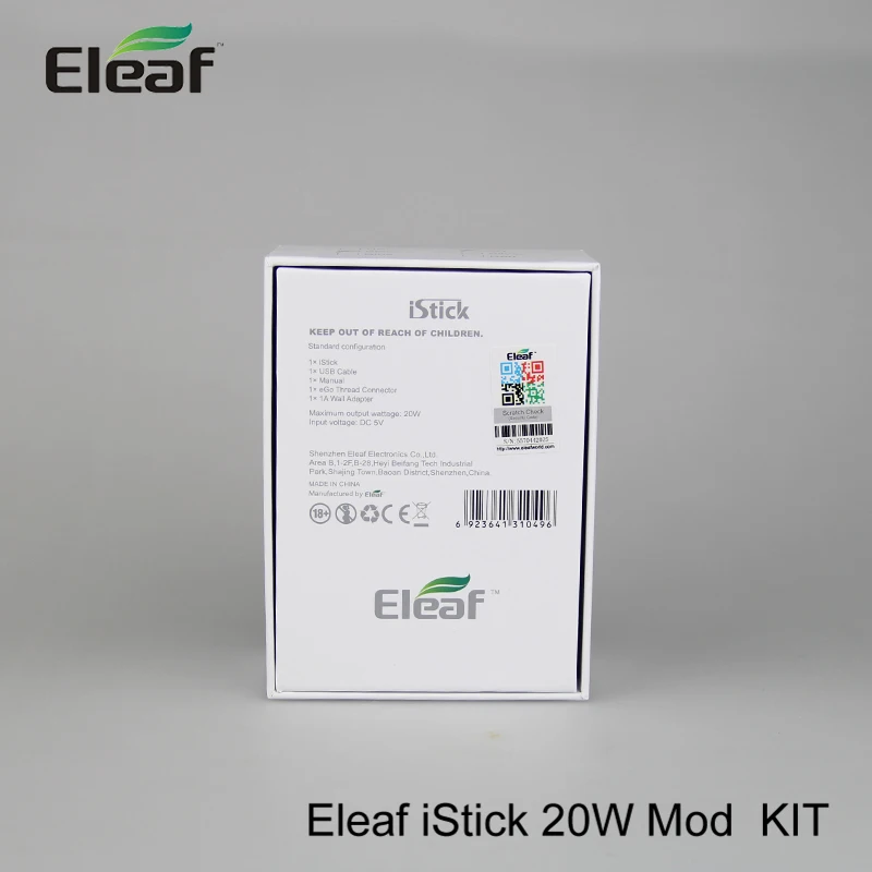 Оригинальный Eleaf iStick 20 Вт Mod Kit 2200 мАч OLED экран VV/VW EU разъем электронная сигарета mod |