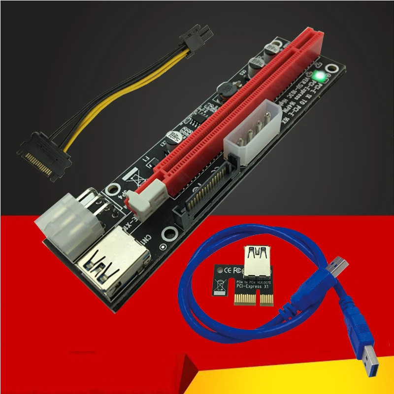 Карта майнинга SATA 4 контакта светодиодный контактов USB 3 0 PCI E|Компьютерные кабели