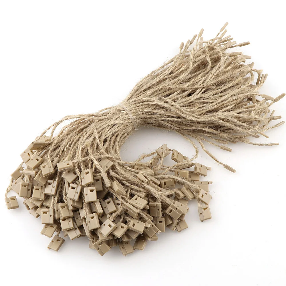 

100Pcs Square Primary Color Hemp Rope Tag Rope Cords Hanging Tablet For Garment Bag Tags Cards, DIY Clothing Accessories