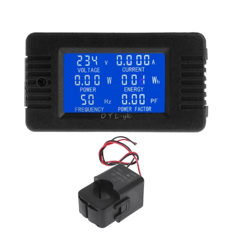 

AC 100A 6in1 Digital Power Energy Monitor Voltage Current KWh Watt Meter AC 80~260V 110V 220V with Split CT