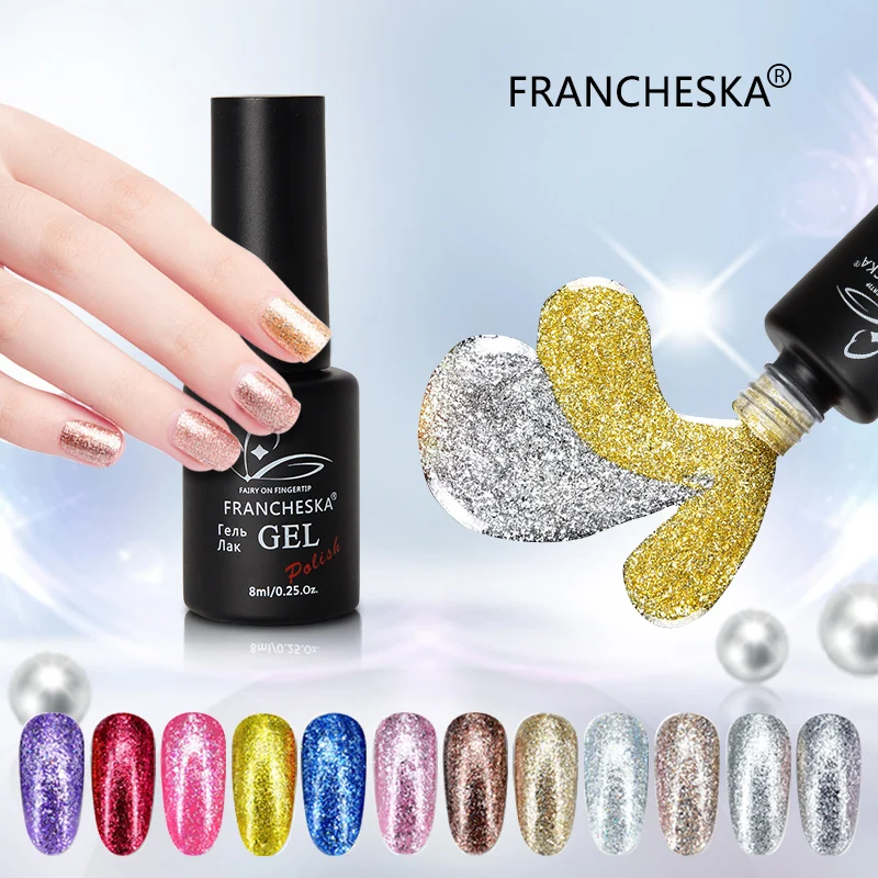 Francheskanails Art oje гель для ногтей polishplatinum Блестящий полуперманентварниковый